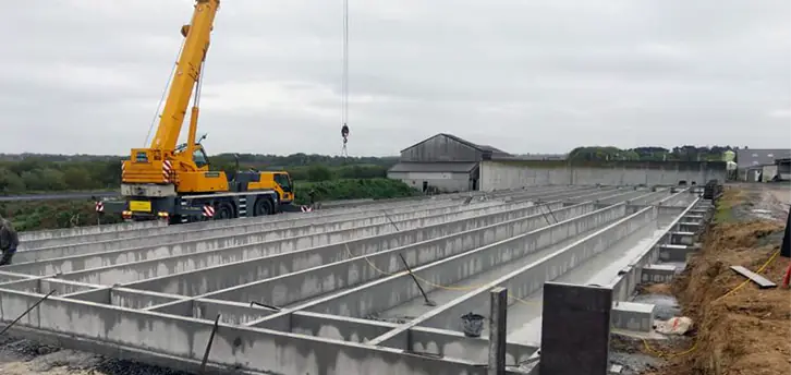 Grue près de fondations