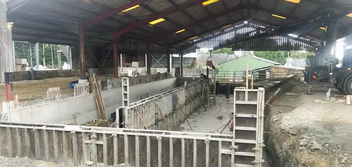 Fondations dans un hangar