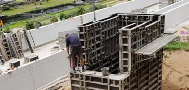 Mise en place des coffres à béton